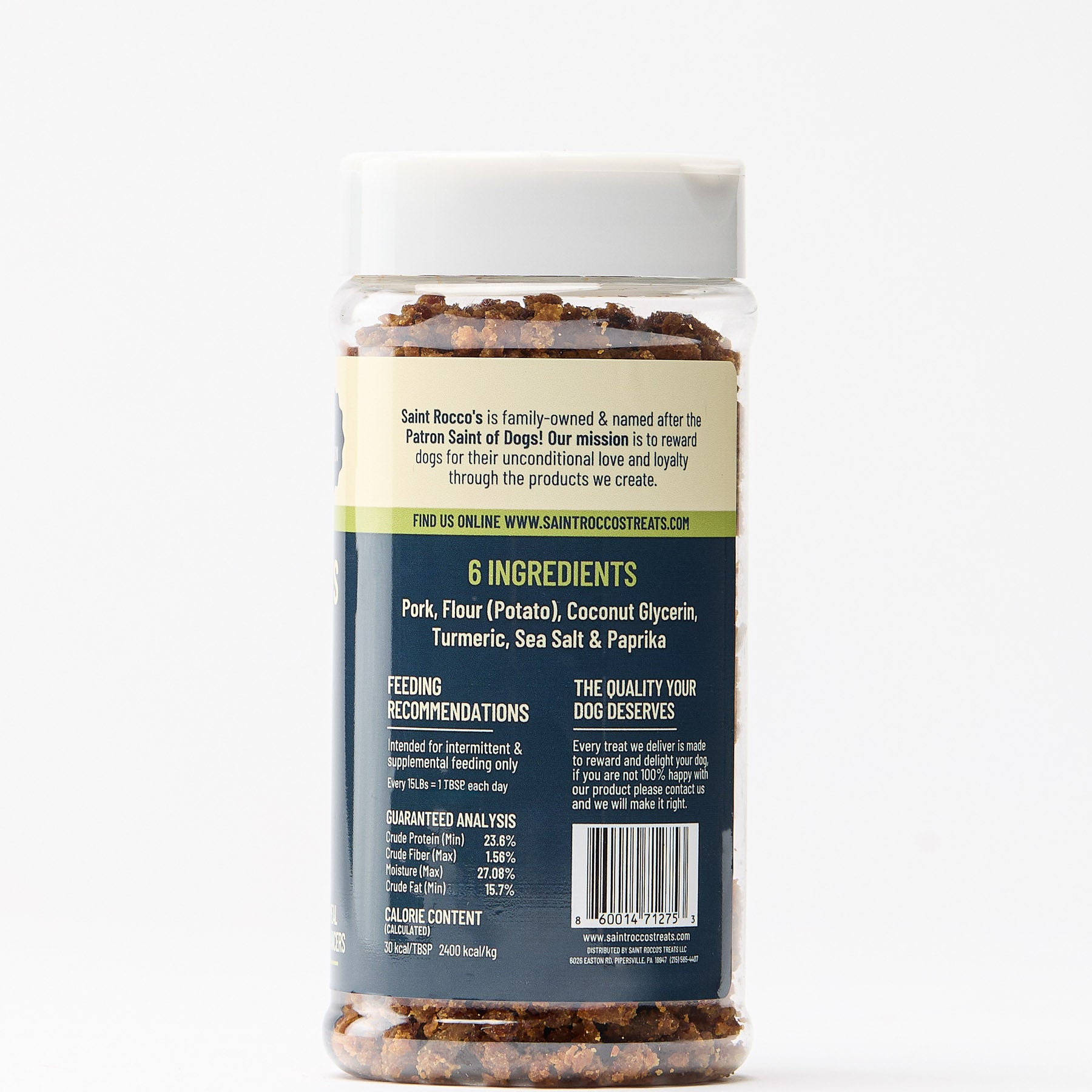 Pork sprinkles back of bottle shot.