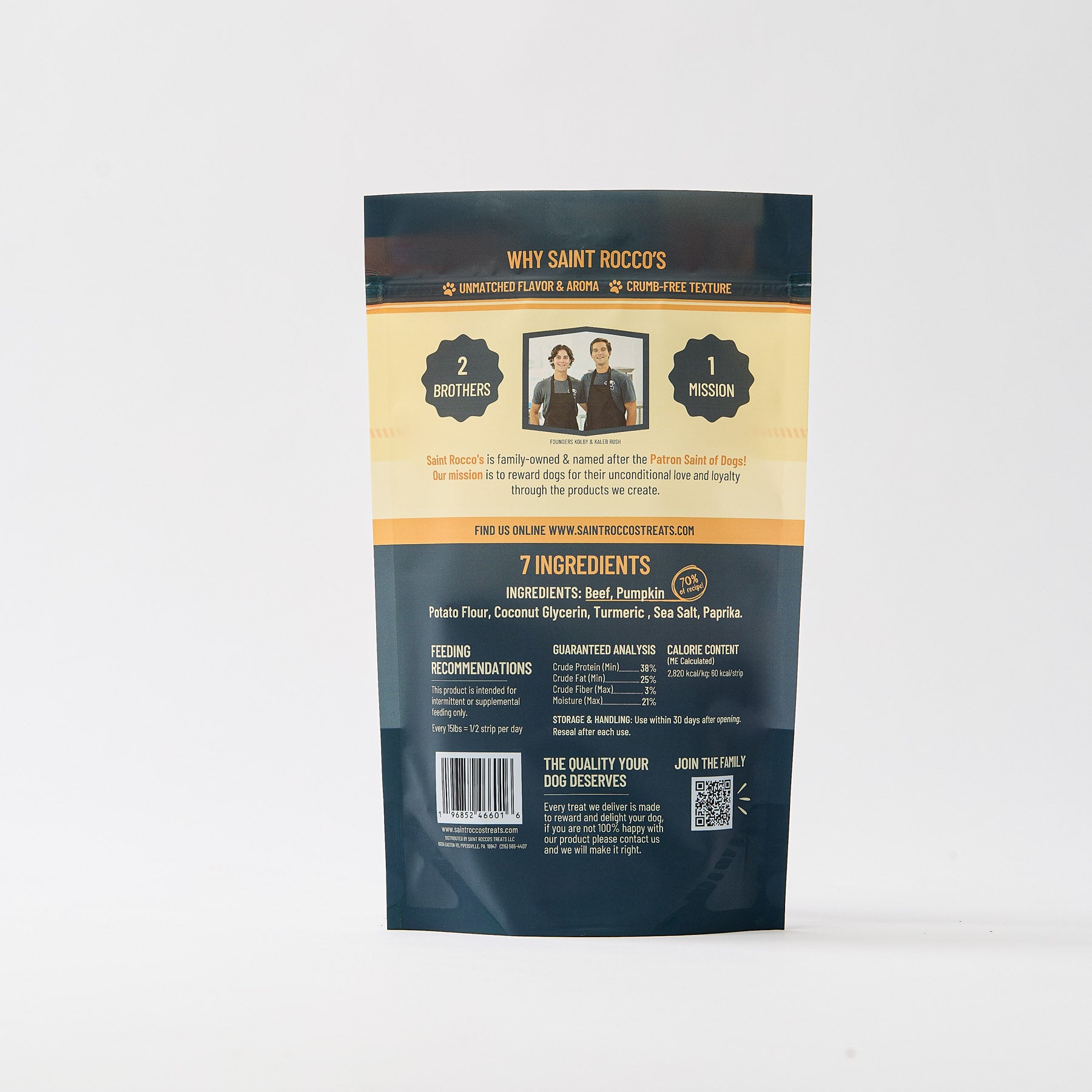 Beef and pumpkin back of pack shot.