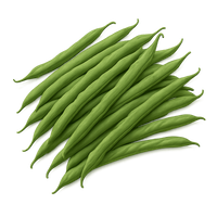 Green beans on a white background