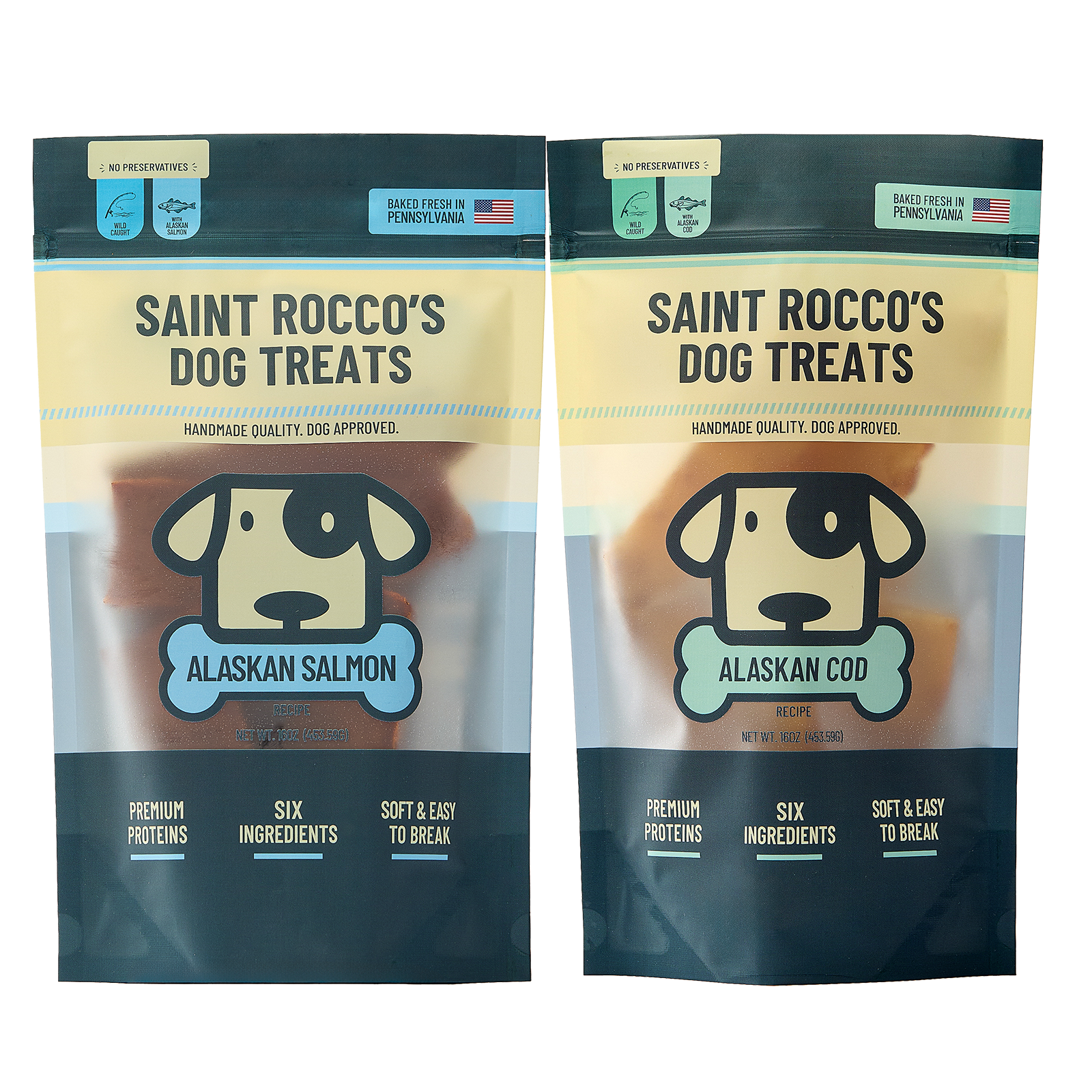 Saint Rocco's alaskan salmon and alaskan cod bundled together.