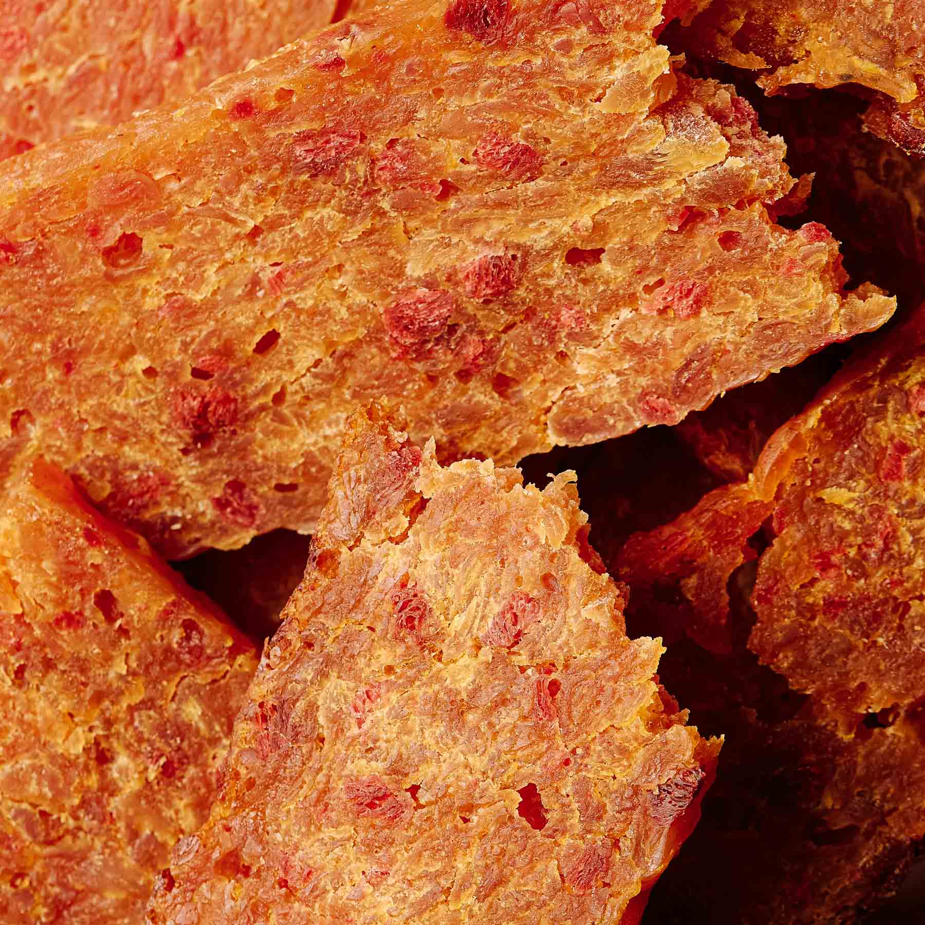 Chicken and sweets close up texture shot.