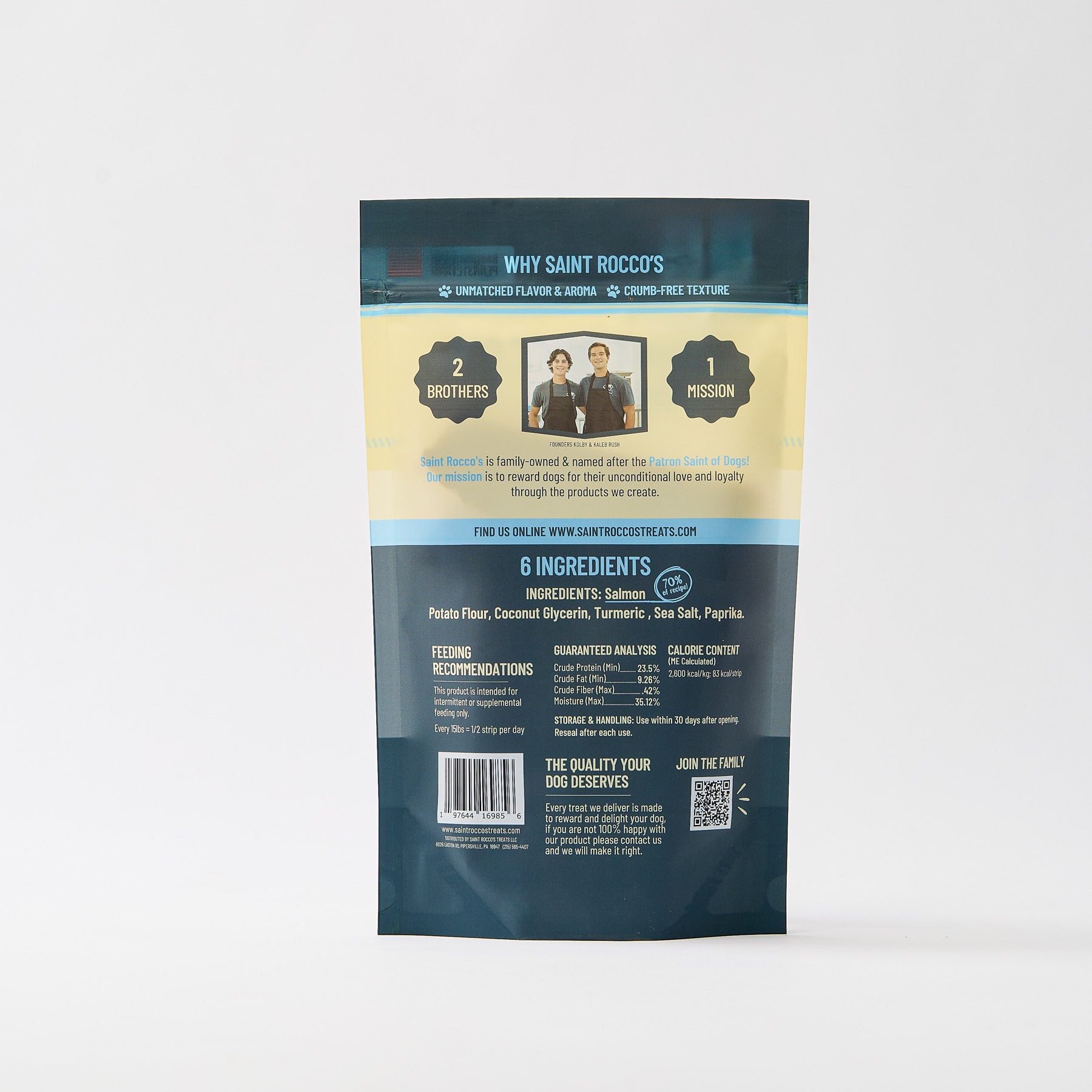 Back of pack shot for alaskan salmon treat.