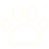 A simple white paw print icon with four toes, displayed on a light gray background.